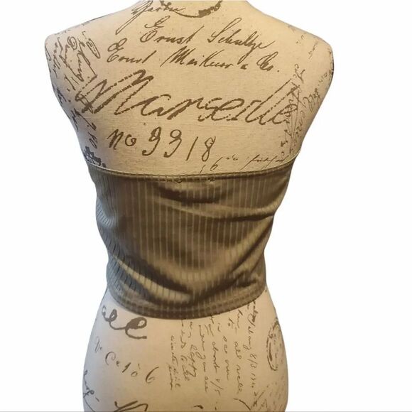 TOPSHOP Ladies Sz 12 Gray Ribbed Crop Top - Picture 3 of 6